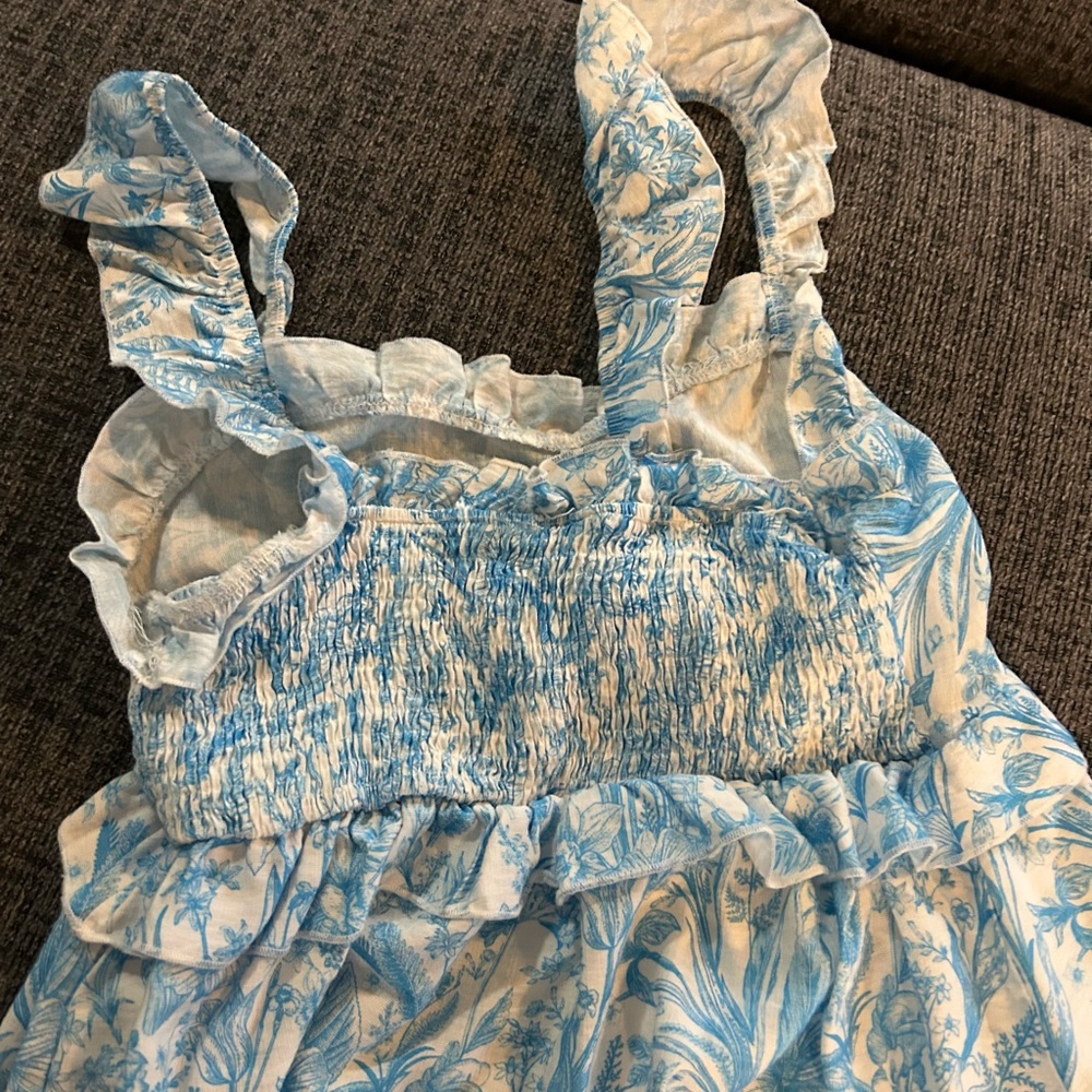 SHEIN Blue and White Patterned shirt